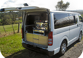Back Area of Mobile Coffee Vendors Van